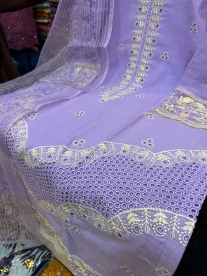 Pakistani Inspired Embroidered Swiss Lawn 3-Piece Stitched Suit5