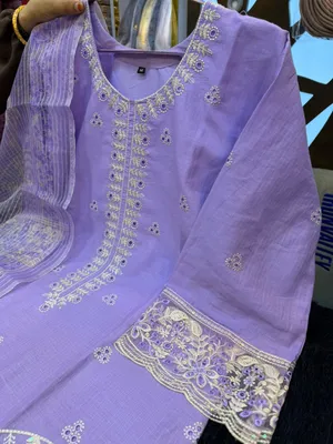 Pakistani Inspired Embroidered Swiss Lawn 3-Piece Stitched Suit5