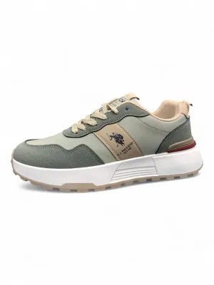 U.S. Polo Assn. Green & Beige Sneakers — Classic Branding with Modern Comfort