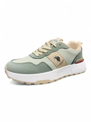 U.S. Polo Assn. Green & Beige Sneakers — Classic Branding with Modern Comfort