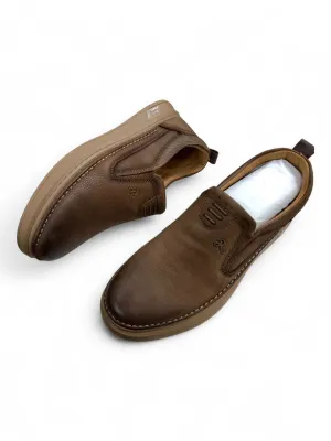 Brown & Tan Slip-On Casual Shoes — Rugged Comfort with Stitch Detailing |