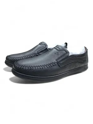 Brown & Black Moccasin Slip-On Shoes — Handcrafted Comfort with Textured Grip 
