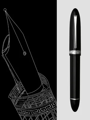 Moonman V60 Triangular Piston Fountain Pen (Black Silver Clip)