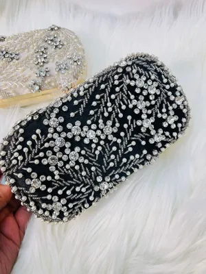 Luxury Stone Embellished Party Clutch Bag