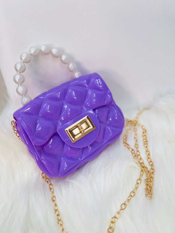 Glossy Pearl Handle Baby Bag