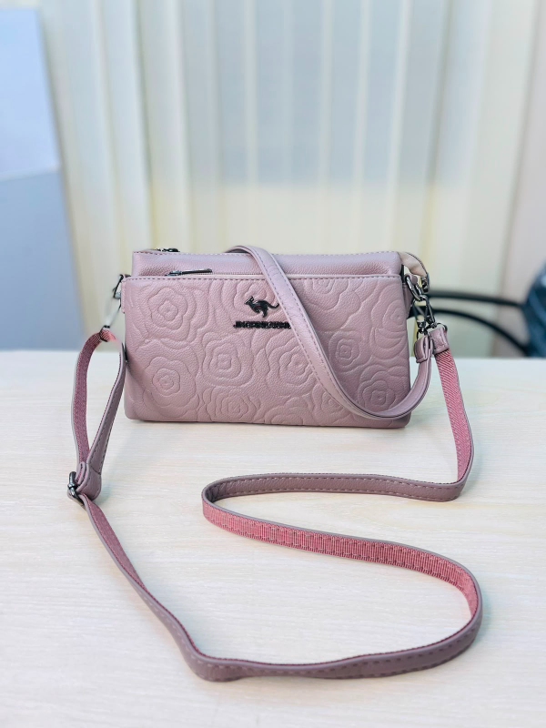 Embossed Printed Floral Crossbody Bag