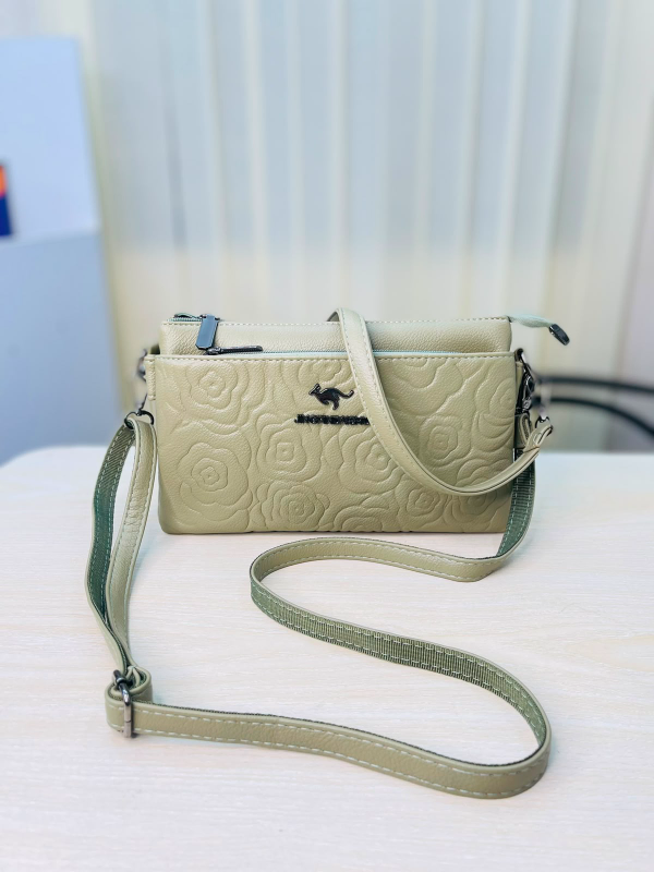 Embossed Printed Floral Crossbody Bag