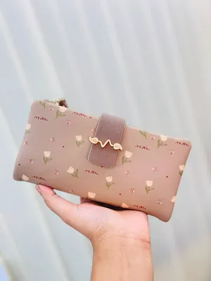 Elegant Floral Print Ladies Long Wallet