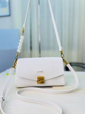 Classic Pearl Strap Crossbody Shoulder Bag 