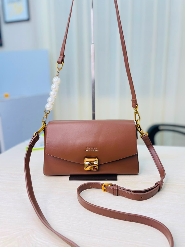 Classic Pearl Strap Crossbody Shoulder Bag 