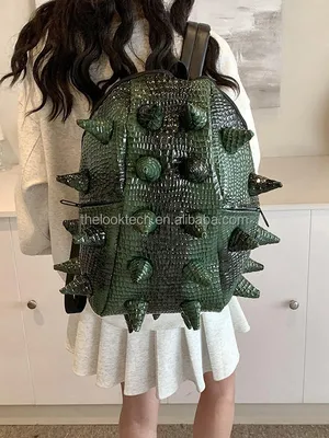 Girls Crocodile Print Leather Backpacks 