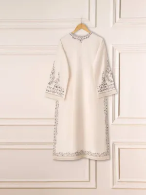 2 Piece- Pure Silk Net Embroidered Suit