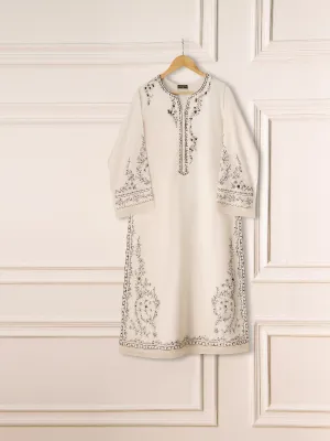 2 Piece- Pure Silk Net Embroidered Suit