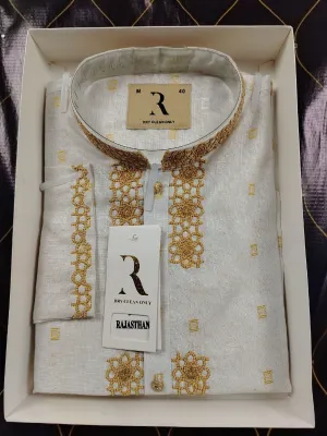 ইন্ডিয়ান সূতি ব্রাশু কারচুপি পাঞ্জাবী 