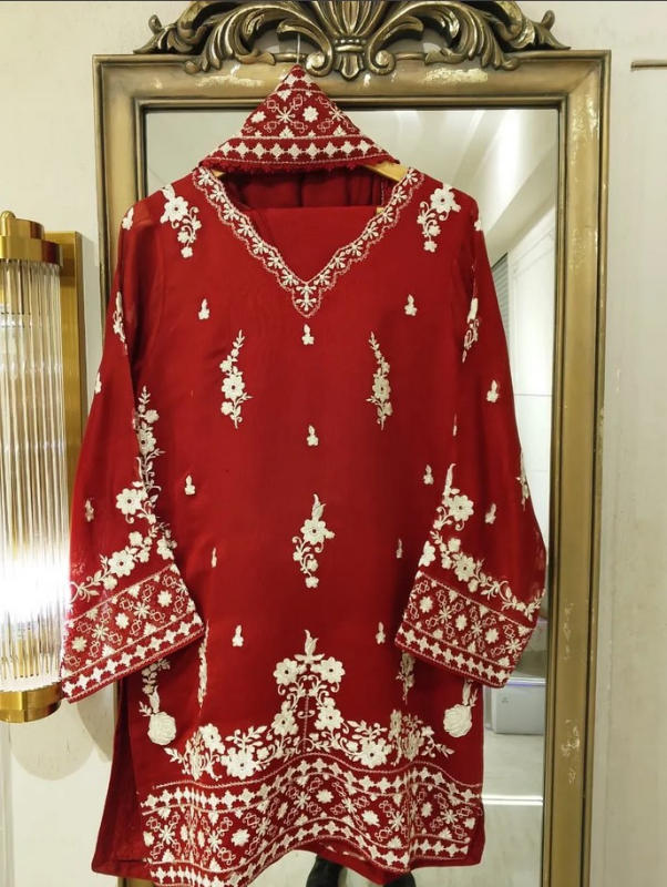 AGHANOOR - 3 Piece- Cotton Net Embroidered 