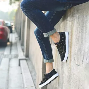 KOREAN STYLE WASHED DENIM CASUAL SHOES 0A19B