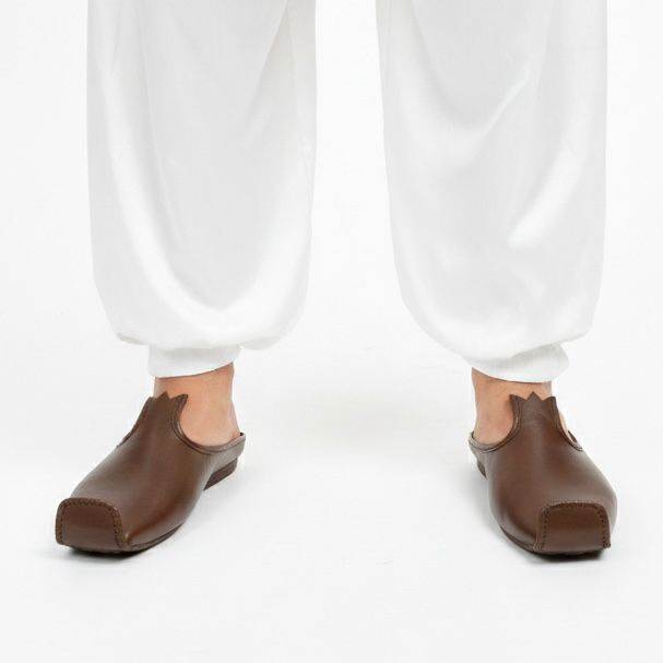 Men’s Black Woven Leather Half Sandal – Classic Peshawari Style Comfort