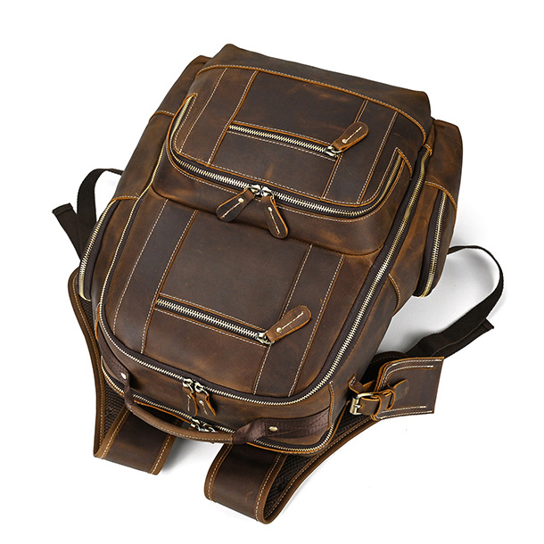 CRAZY HORSE GENUINE LEATHER BACKPACK GB-9517Br