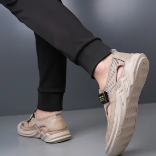 SUMMER STYLE MESH BREATHABLE SOFT BOTTOM HOLE SANDALS 0878Kh