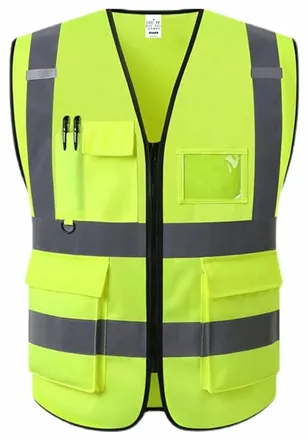 Hi-Visibility 4 Pocket Safety Vest Lemon Color