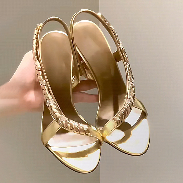 HIGH-END METALLIC RHINESTONES WOMEN SANDALS 8215G