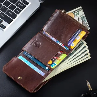 GENUINE LEATHER  MULTI-FUNCTIONAL SHORT WALLET GB-8310CFBr