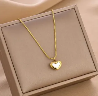 Gold-plated Peach Heart Necklace