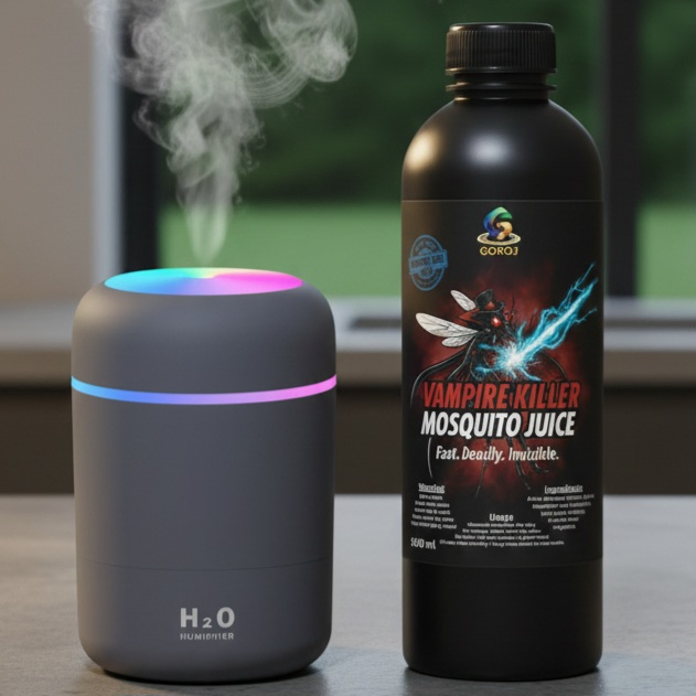 Vampire Killer Mosquito Juice (500 ml) + USB Air Humidifier with LED Light | মশা দমন ও নাশক লিকুইড (500 ml) + মেশিন