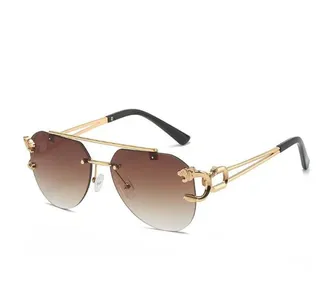 Leopard Luxe Rimless Sunglass