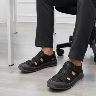 Full-Covered Men’s Leather Sandals CAT Imported Sandals