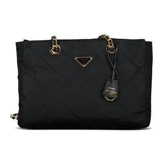 Prada Medium Recycled Nylon Tote Bag in Nero