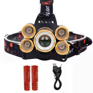 Led Waterproof Rechargeable 5 Pcs XML T6 LED Lamp