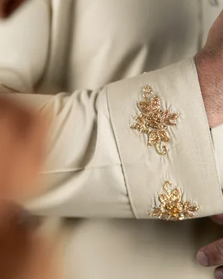 Basics Zardozi Panjabi in Beige Colourway