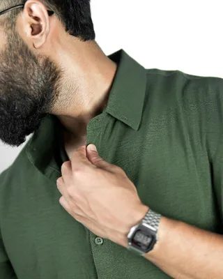 Basics Resort Shirts In Olive