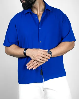Basics Resort Shirts In Royal Blue