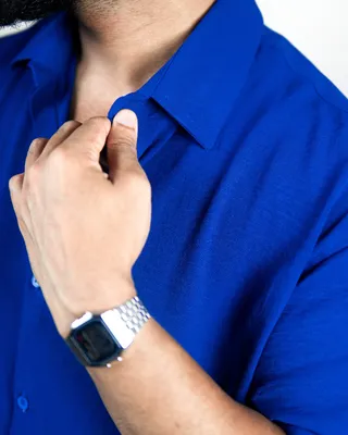 Basics Resort Shirts In Royal Blue