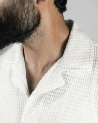 Basics Crochet Shirt In Cream Colourway