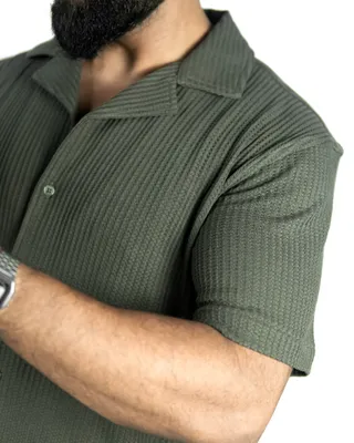 Basics Crochet Shirt In Olive Colourway