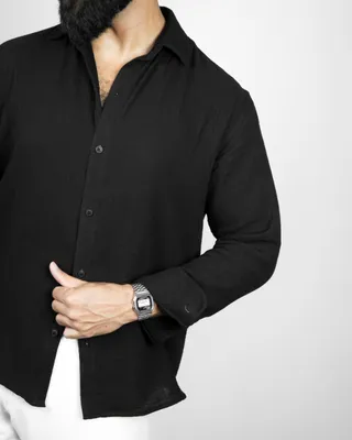 Basics Solid Shirts in Black Colourway