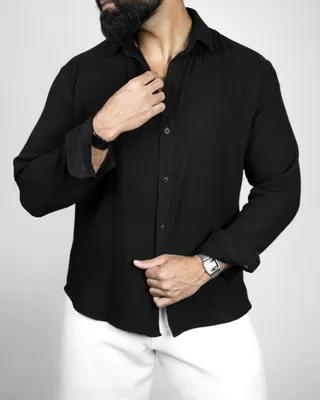 Basics Solid Shirts in Black Colourway