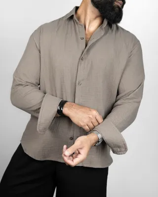 Basics Solid Shirts in Brown Colourway