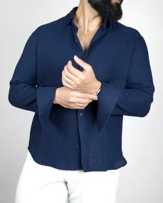 Basics Solid Shirts in Navy Colourway