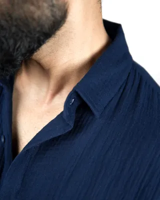 Basics Solid Shirts in Navy Colourway