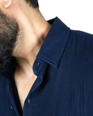 Basics Solid Shirts in Navy Colourway