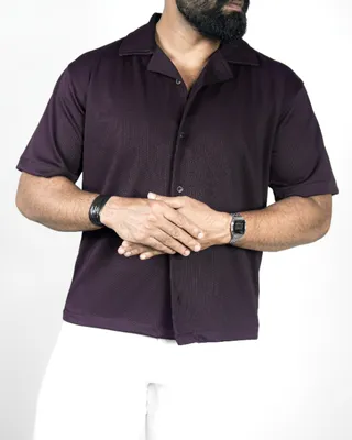 Basics Cuban Shirts in Violet Colourway