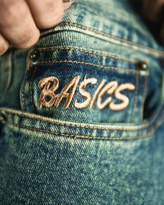 Basics Midwaisted Denim Pants In Vintage Indigo