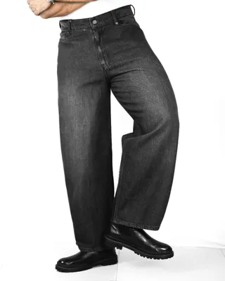 Basics Midwaisted Denim Pants In Washed Black