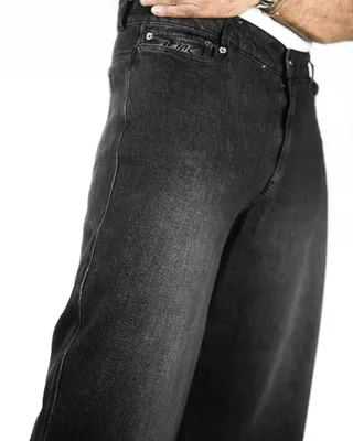 Basics Midwaisted Denim Pants In Washed Black