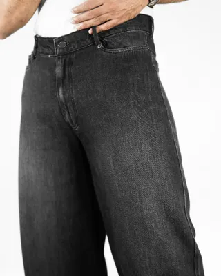 Basics Midwaisted Denim Pants In Washed Black