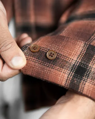 Basics Plaid Flannel Shirts in Copper Colourway